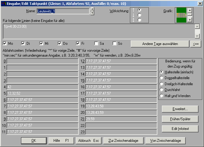 Dialog Taktpunkt (BAHN 3.86r3)