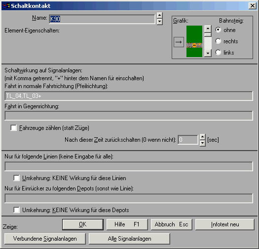 Dialog Schaltkontakt (BAHN 3.85r3)