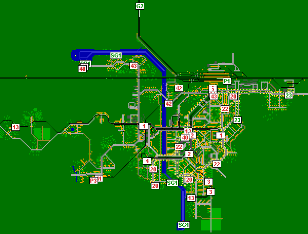 Demo layout in schematic view (BAHN 3.85)